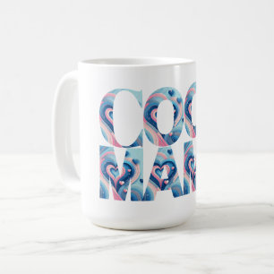 Mug Coeurs de typographie de Mama cool