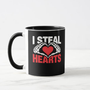 Mug Coeurs de vol Valentines Jour Funny Skeleton Hand 