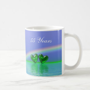 Mug Cœurs d'émeraude pour le 55e anniversaire