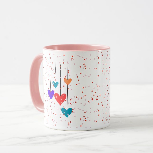 Mug Coeurs Design d'art moderne (Devant gauche)