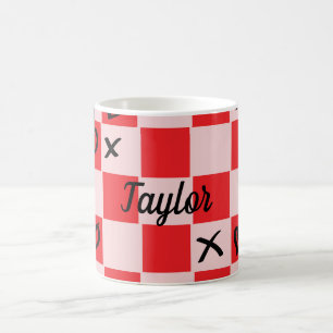 Mug Coeurs d'orteils tactiques roses et rouges X et O