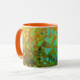 Mug Cœurs en chute Orange