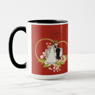 Mug Cœurs entrelacés brique rouge