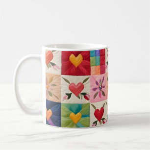 Mug Coeurs et courtepointe de fleurs