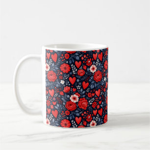 Mug Cœurs et Fleurs Fantaisistes