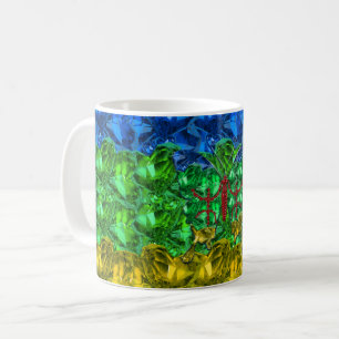 Mug Coeurs et papillon sur l'arrière - plan du drapeau