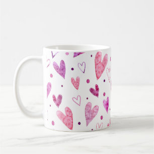 Mug Coeurs et Pois roses : Plaisir romantique.