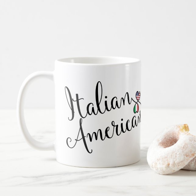 Mug Coeurs italiens américains entrelacés (Avec donut)