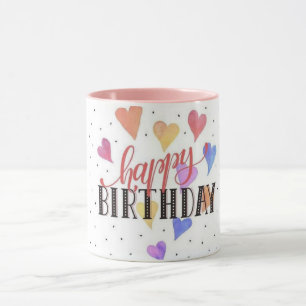Mug Coeurs pleins de voeux d'anniversaire : Joyeux ann