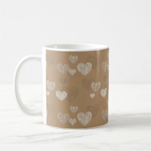 Mug Coeurs rayés blancs sur café glacé