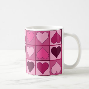 Mug Coeurs romantiques roses haut et bas
