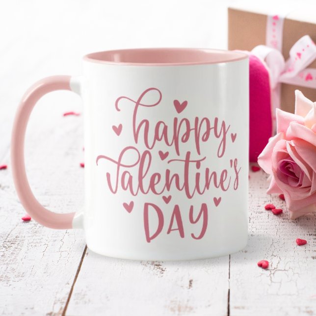 Mug Coeurs roses Heureuses Saintes-Valentin (Créateur téléchargé)