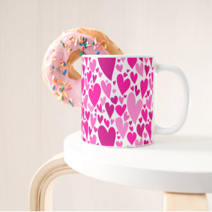 Mug Coeurs roses super et romantiques Saint-Valentin
