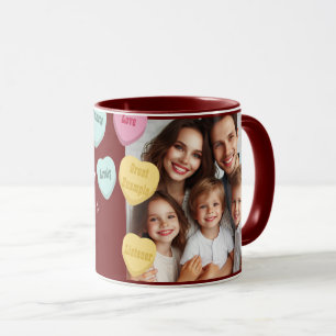 Mug Coeurs rouges et message photo   Journée des mères