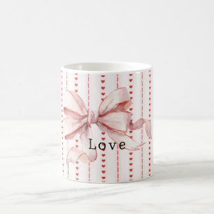 Mug Cœurs Rouges Fard Rosé Ruban Rose