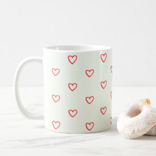 Mug Coeurs rouges Motif, mignonne, amour