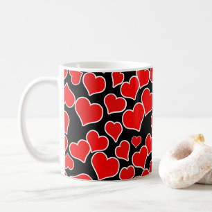 Mug Coeurs rouges sur Arrière - plan noir