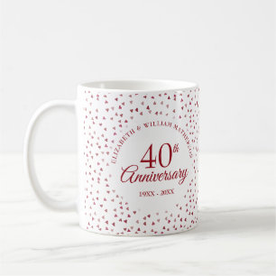 Mug Cœurs rubis 40e anniversaire