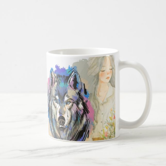Mug Coeurs sauvages | Design Alpha et Luna Wolf (Droite)