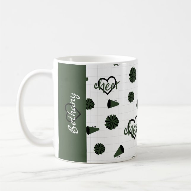 Mug Coeurs verts de la forêt, Pom Poms, Mégaphone (Gauche)