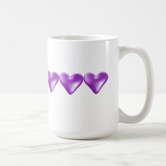Mug Cœurs violets flottants (Droite)