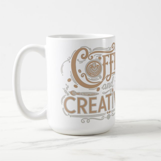 Mug Coffee and Creativity Typography (Gauche)