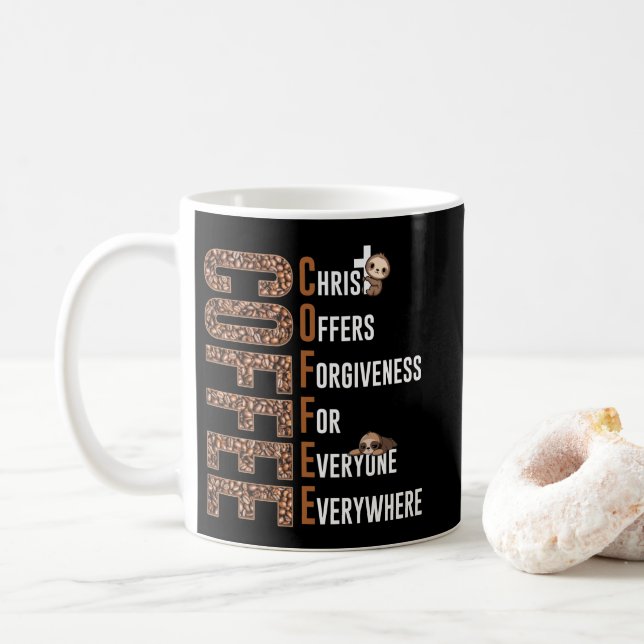 Mug Coffee Christ Offers Forgiveness For Everyone (Avec donut)