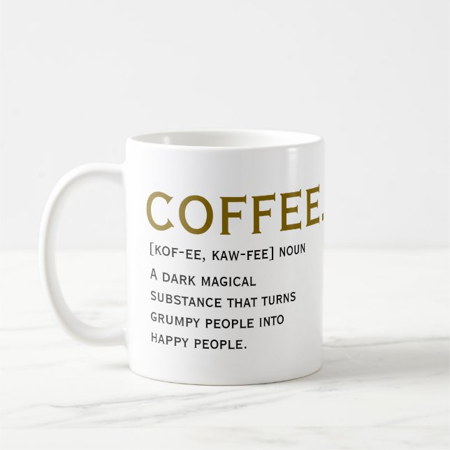 Mug Coffee Definition – Funny Dictionary-Style  (Gauche)