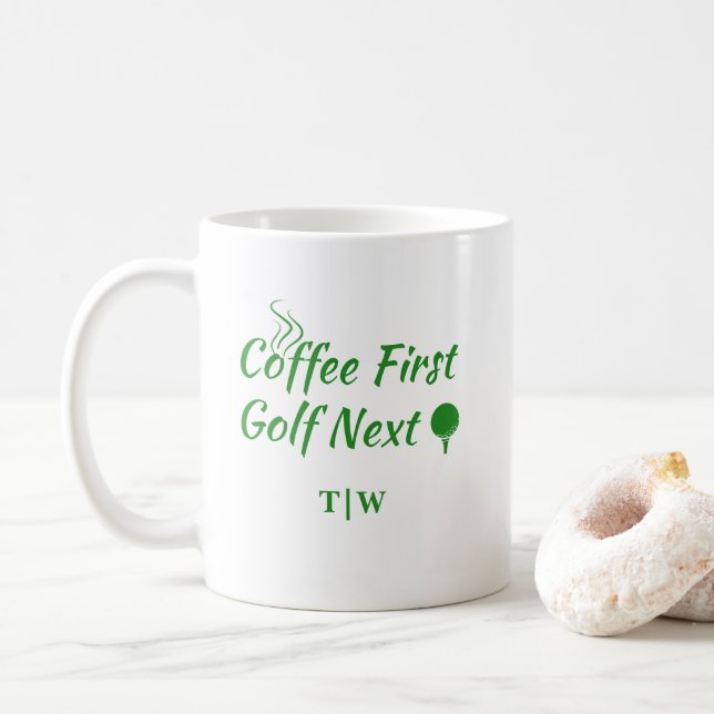 Mug Coffee First Golf Next Humour Devis (Avec donut)