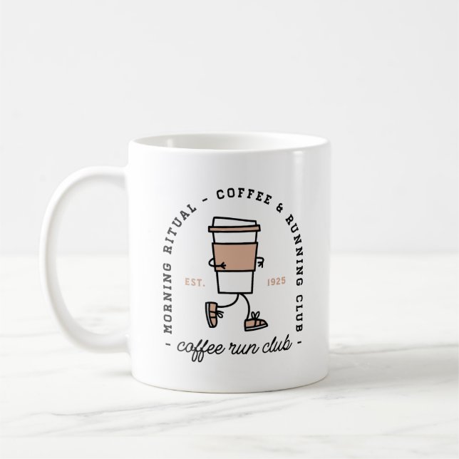 Mug Coffee run club funny running lovers aesthetic (Gauche)