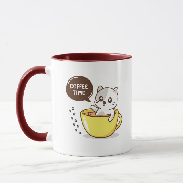 Mug Coffee time mignon chat (Gauche)