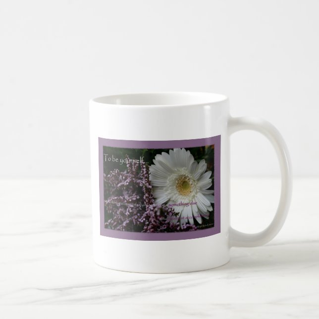 Mug Coffeecup blanc de marguerite de gerber de cadeau (Droite)