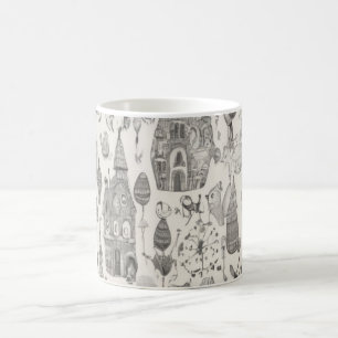 Mug Coffre d'Art Abstrait de Croquis de Village Fantas