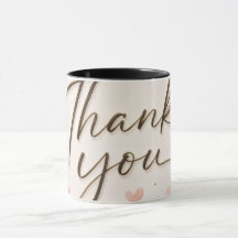 Coffret Merci Cœurs Roses Deux Tons Écriture Moder