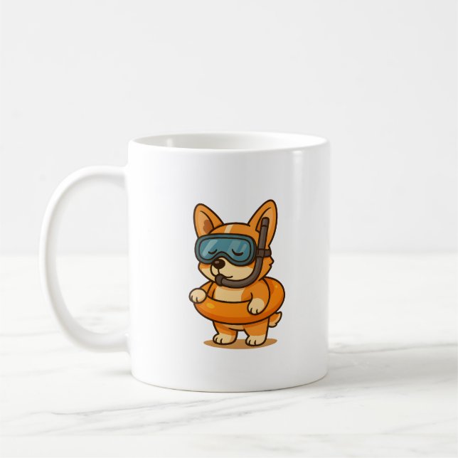 Mug Cogus flottants | Vaisselle de chien d'été mignonn (Gauche)