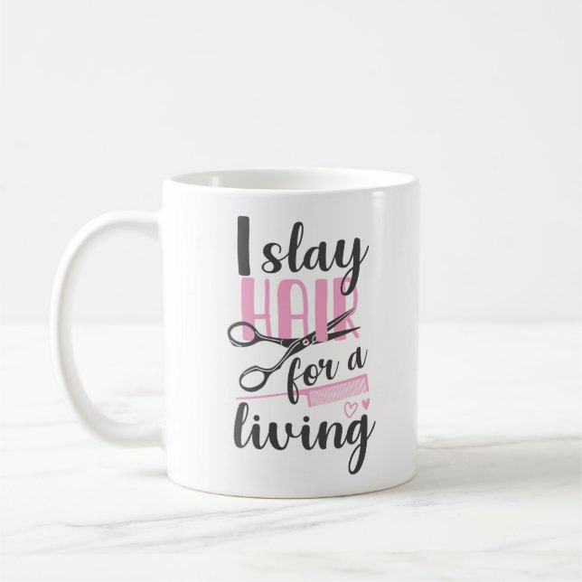 Mug Coiffeuse Stylo Coiffeuse J'Étends Les Cheveux Pou (Gauche)