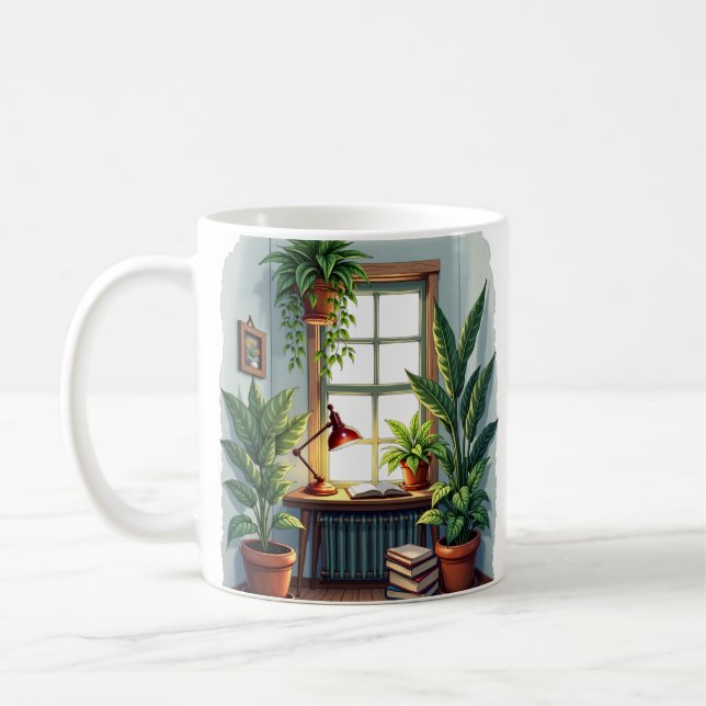 Mug Coin lecture des parents de plantes - Ambiance cos (Gauche)