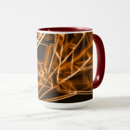 Mug coins carrés et taches "néon" orange