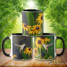 Colibri à gorge rubis "Dans la Rudbeckie"