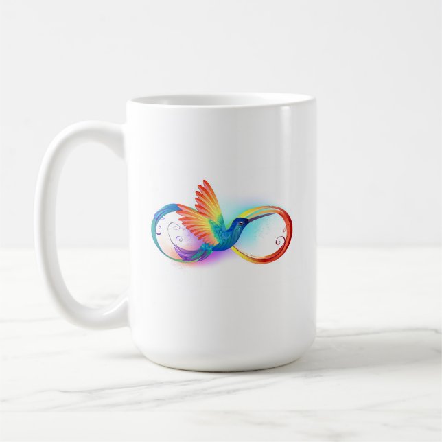 Mug Colibri arc-en-ciel avec symbole Infinity (Gauche)