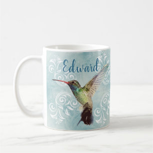 Mug Colibri avec l'arrière - plan de Flourish