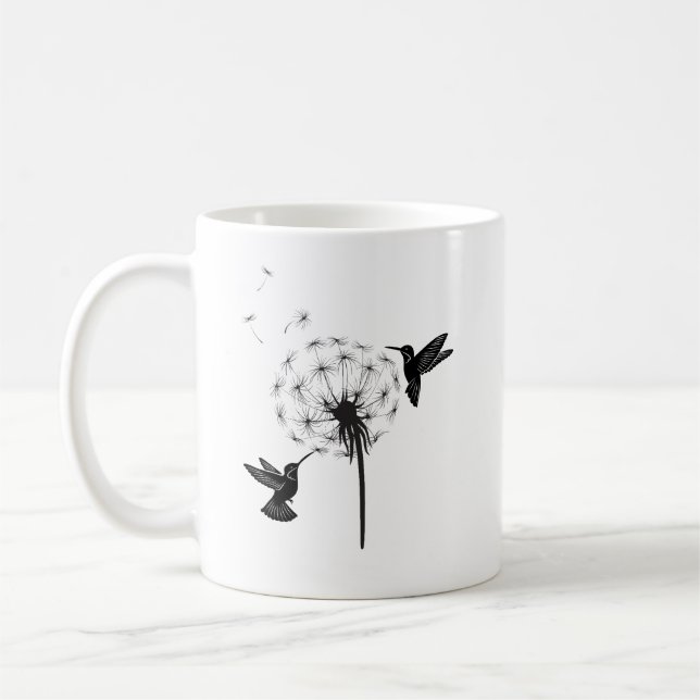Mug Colibri et Dandelion Flower Nature Art (Gauche)