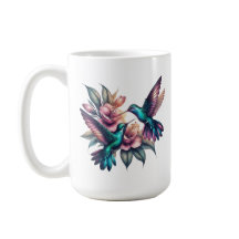 Colibri et fleur Grande céramique classique
