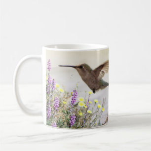 Mug Colibri et fleurs sauvages Art numérique