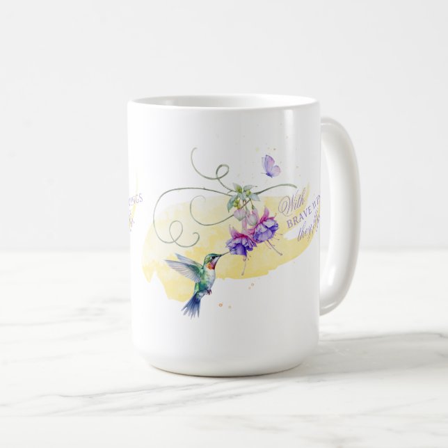 Mug Colibri et papillon inspirant (Devant droit)