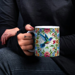 Mug Colibri gracieux avec effet de verre tendu