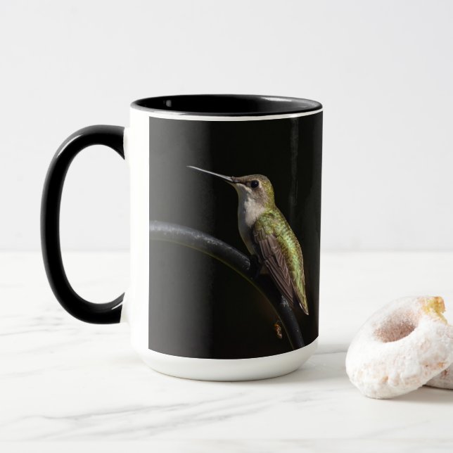 Mug Colibri sur noir (Avec donut)