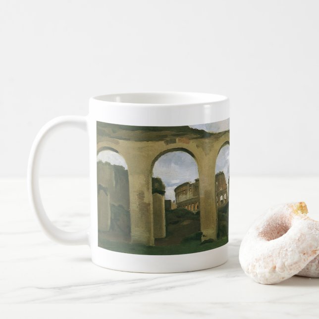 Mug Colisée vue à travers les Arcades à Rome, Italie (Avec donut)