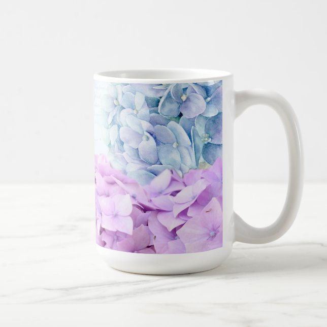Mug Collage à fleurs printanières Hydrangea Pastel (Droite)