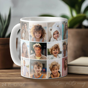 Mug Collage de 24 photos - Grille minimale blanche